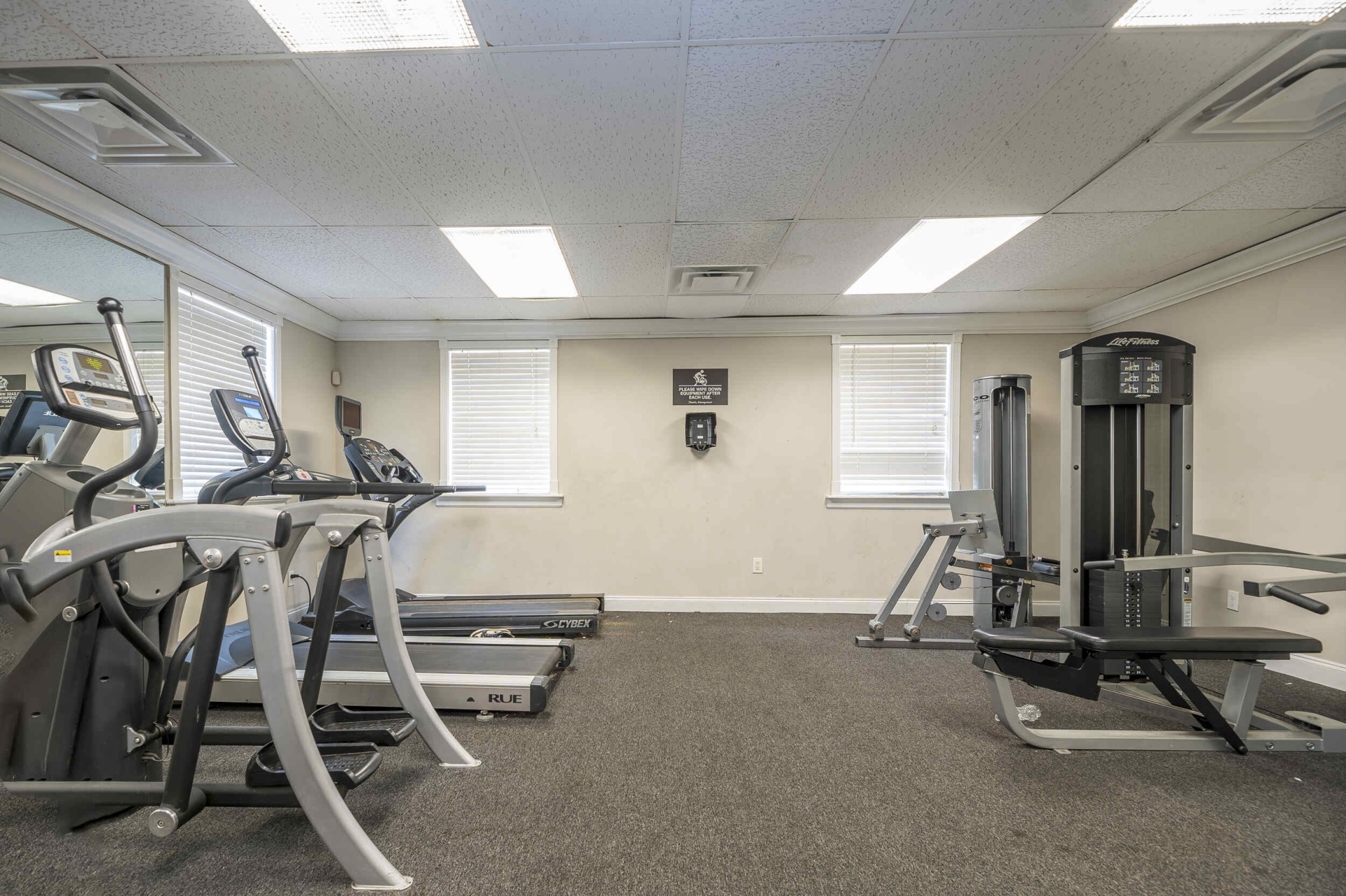 fitness center at Rhythem at Riverdale apartments for rent